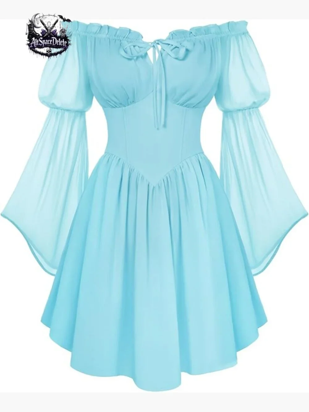 Off Shoulder Corset Mini Dress Boho Renaissance Fairy Summer Flowy